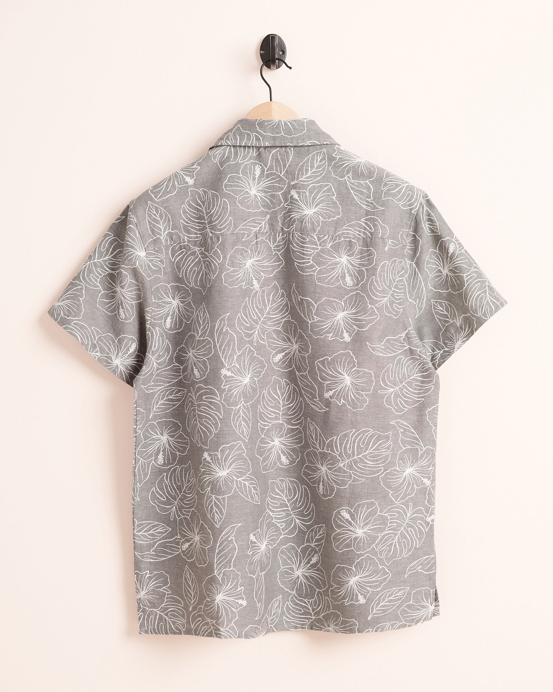OFF THE BEACH Linen Blend Short Sleeves Shirt Grey 04100070 - View2
