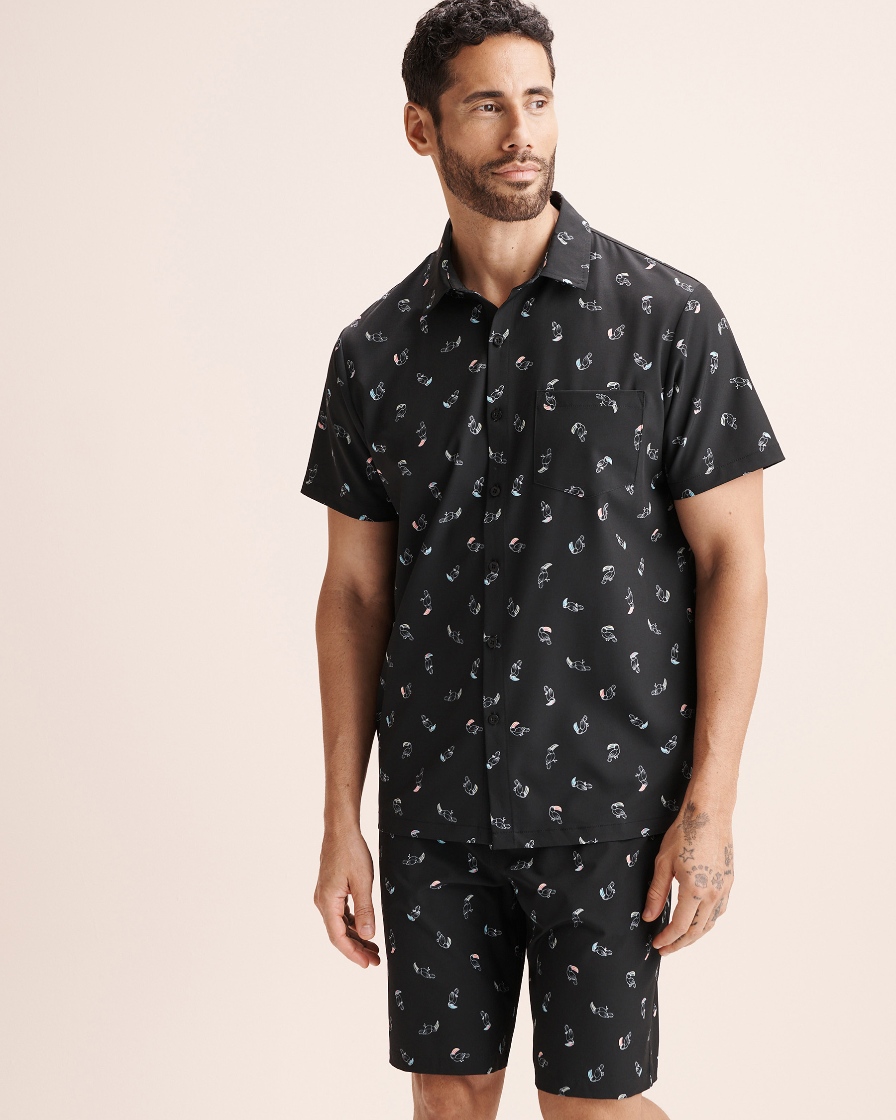 HAMABE Short Sleeves Shirt Black 04100053 - View3