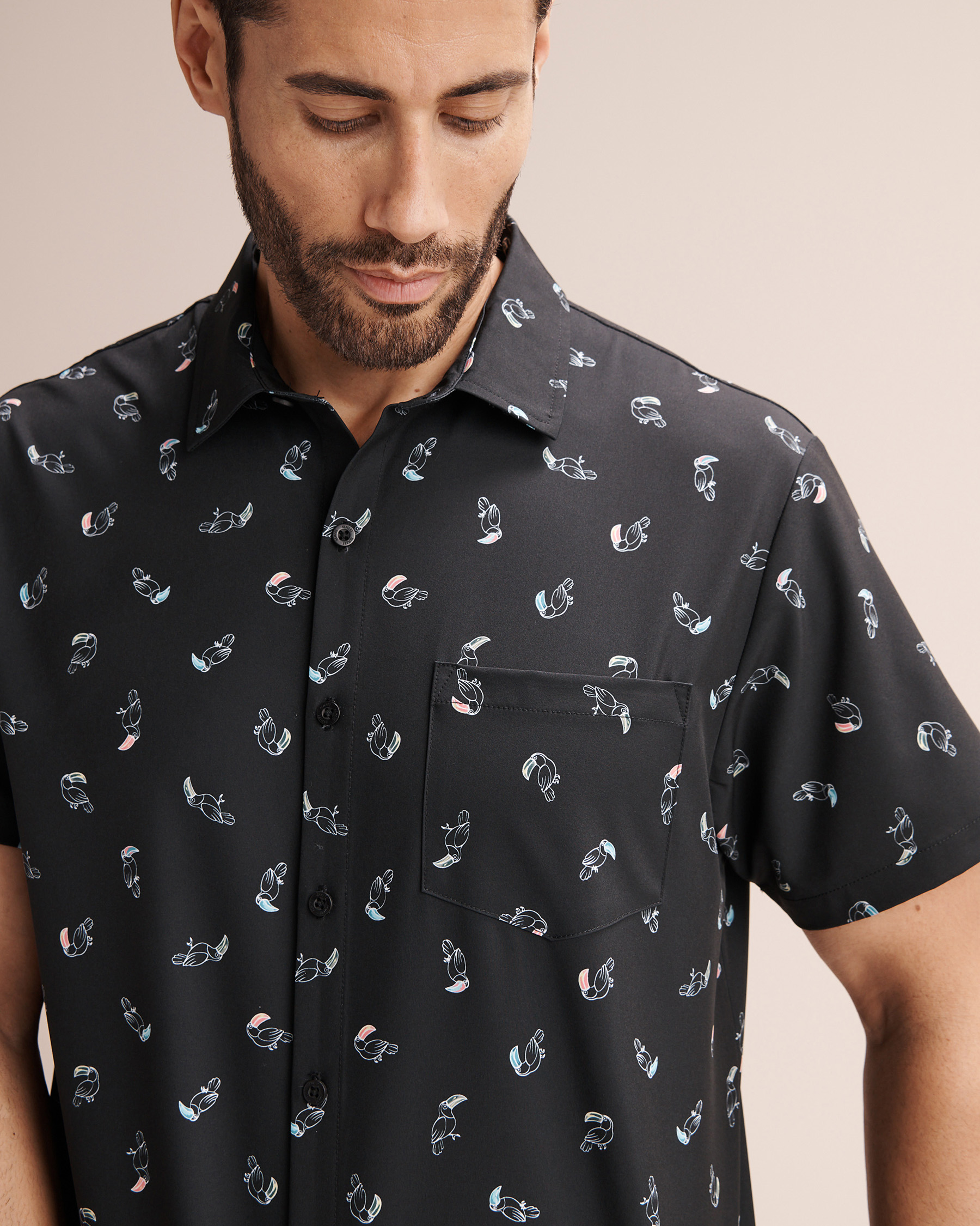 HAMABE Short Sleeves Shirt Black 04100053 - View5