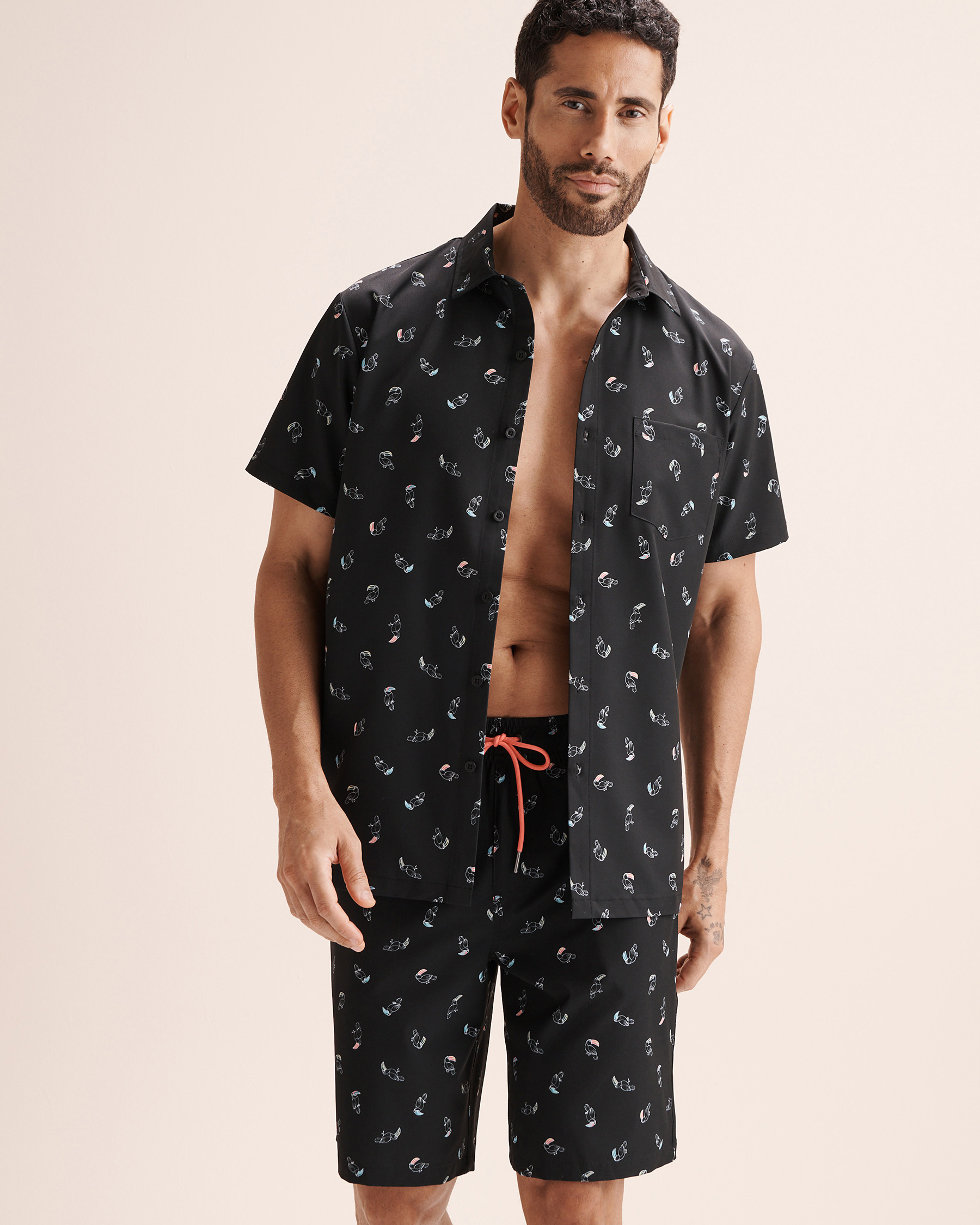 HAMABE Short Sleeves Shirt Black 04100053 - View6