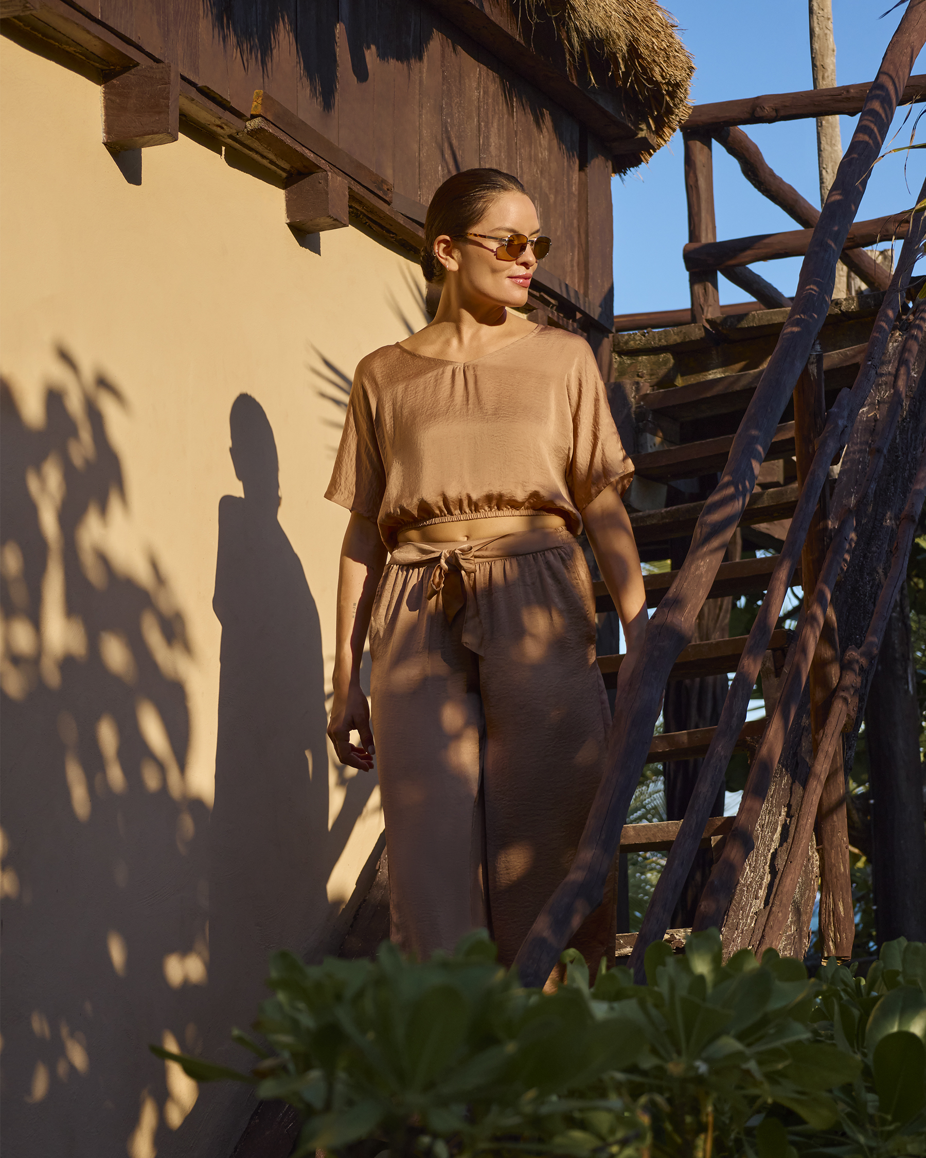 SANTEMARE Satin Top Brown 02100049 - View1