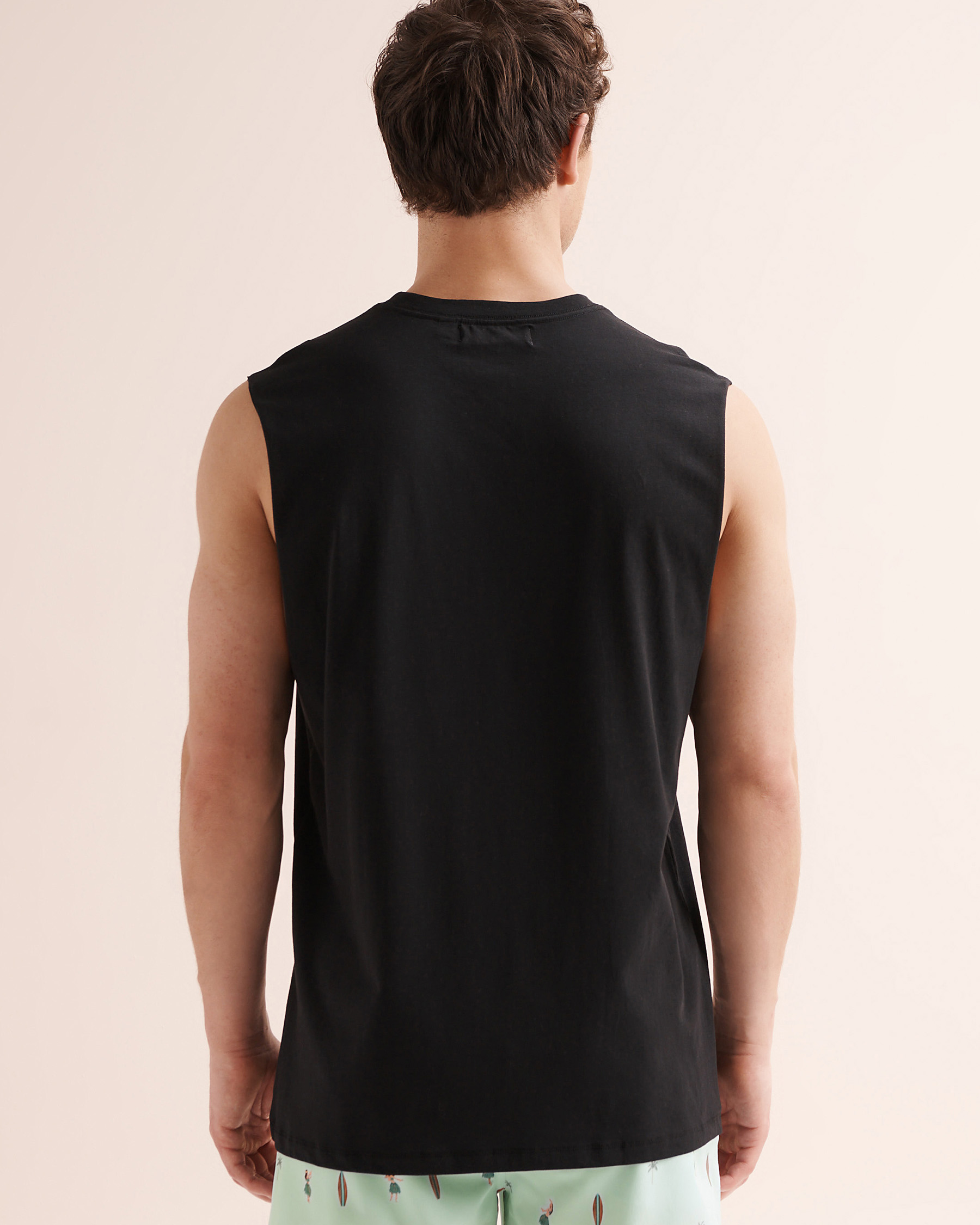HAMABE Surfboard Crewneck Tank Top Black 04100065 - View6