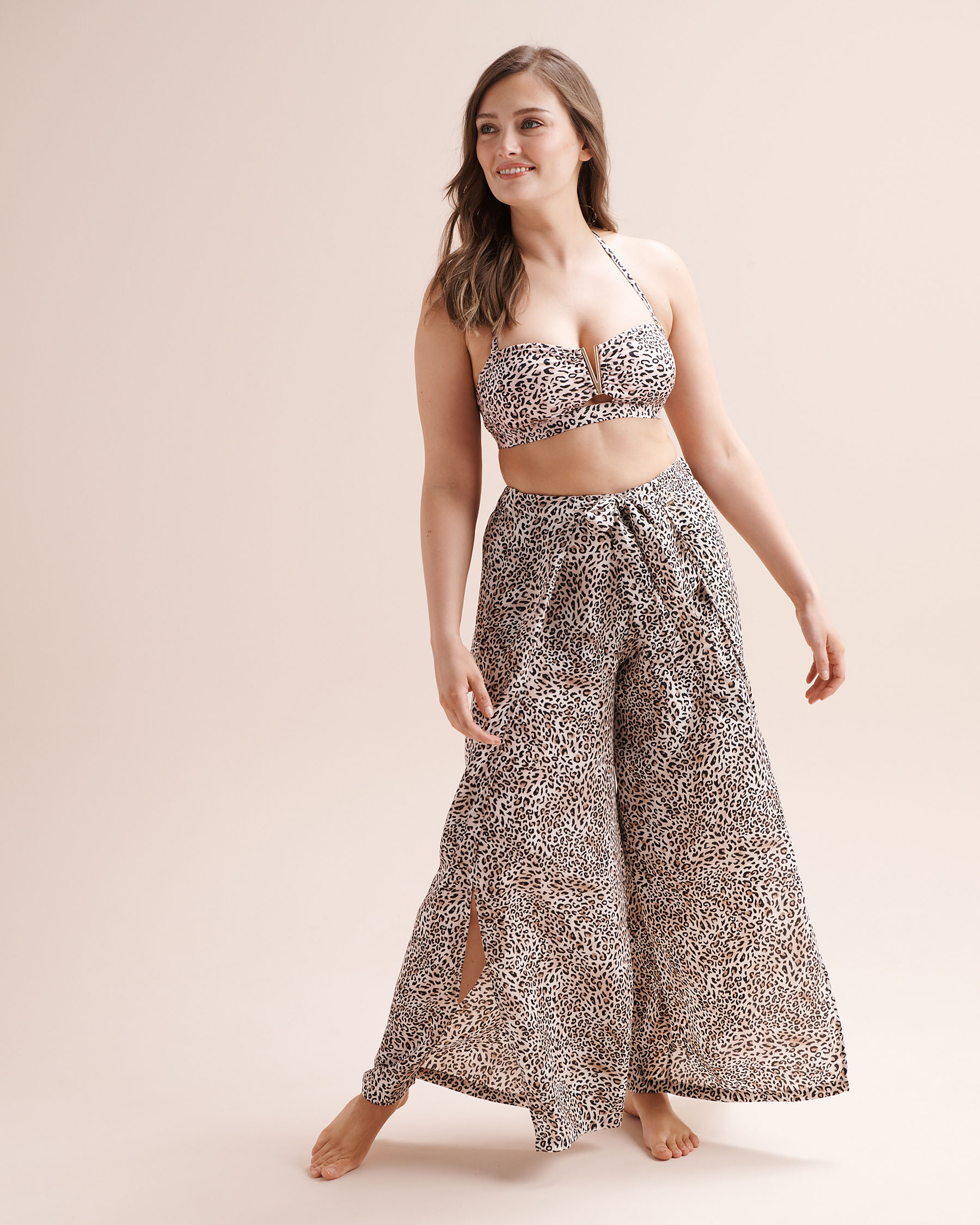 SANTEMARE Leopard Pants Beige 02200121 - View3