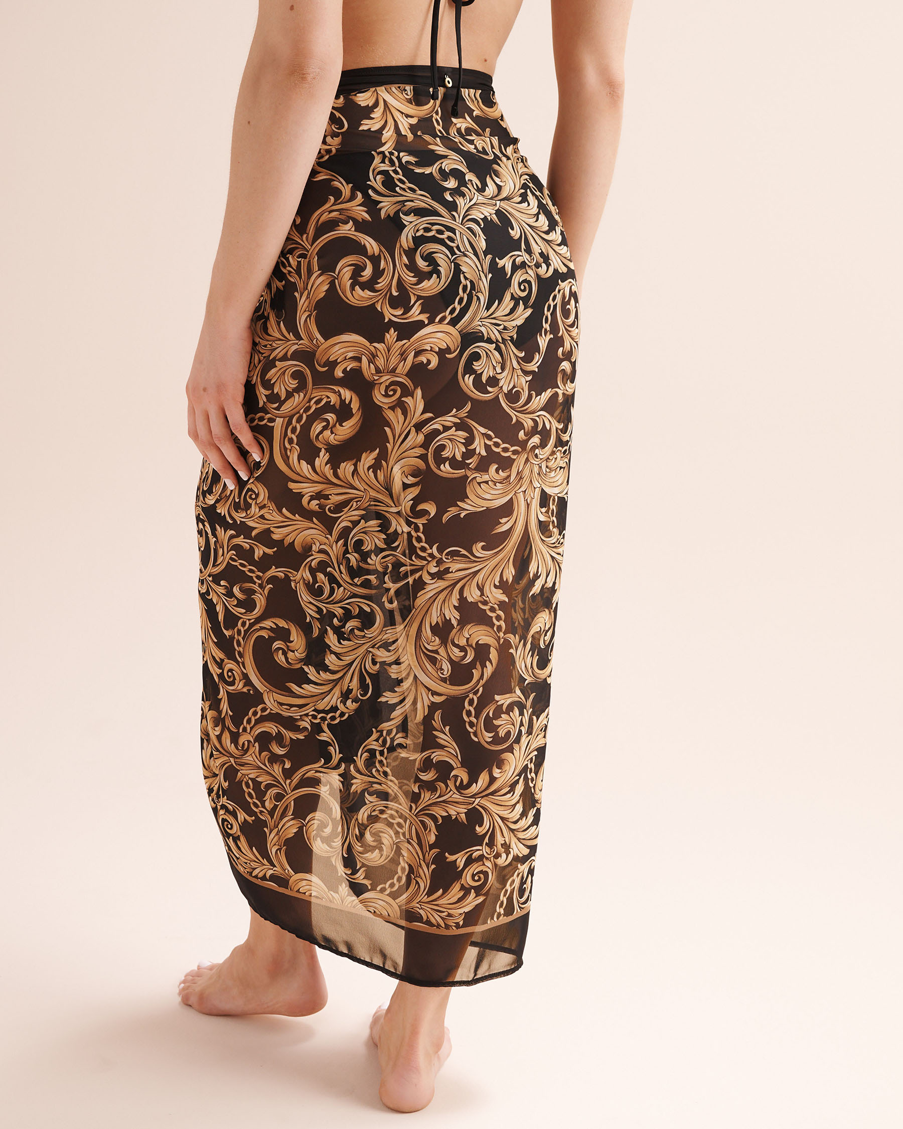 SEATONIC Baroque Long Pareo Black 02200119 - View5